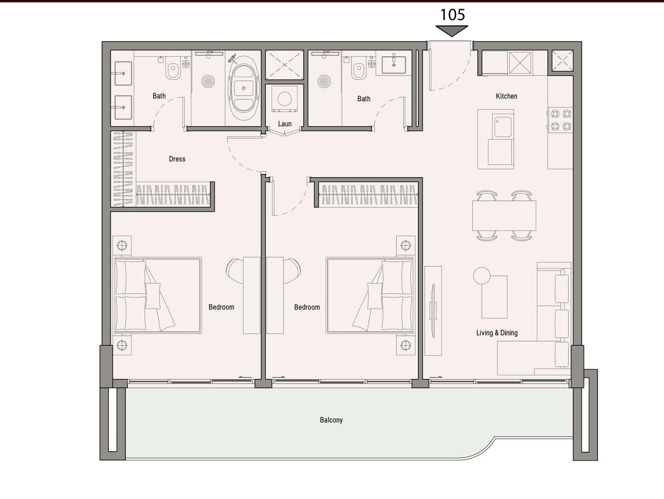 113 Residences by Iman - 2 Bedroom Apartment - Modern Apartments in Al Sufouh