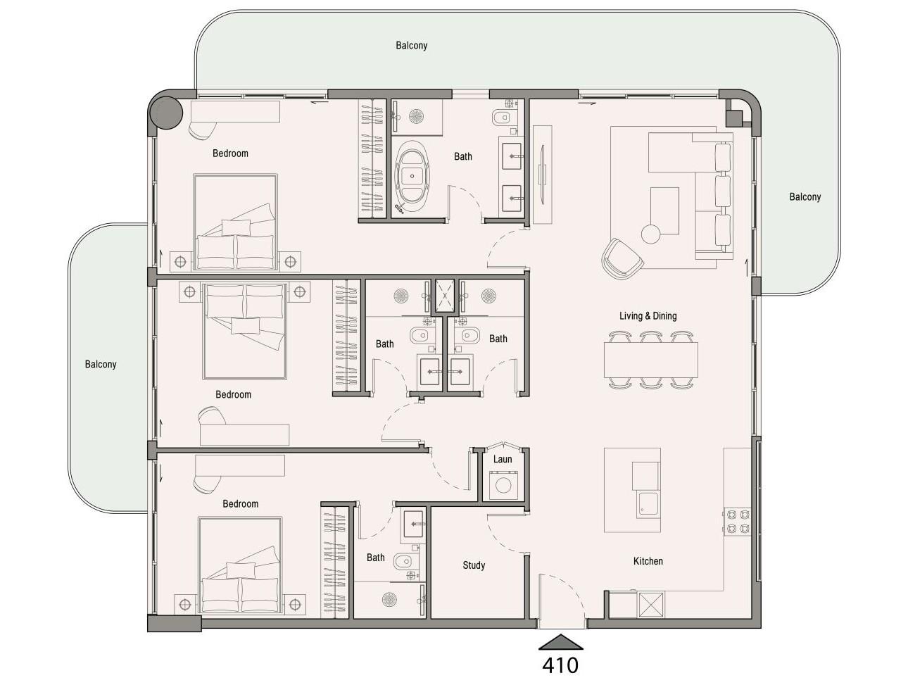 113 Residences by Iman - 3 Bedroom Apartment + Study Room - Modern Apartments in Al Sufouh