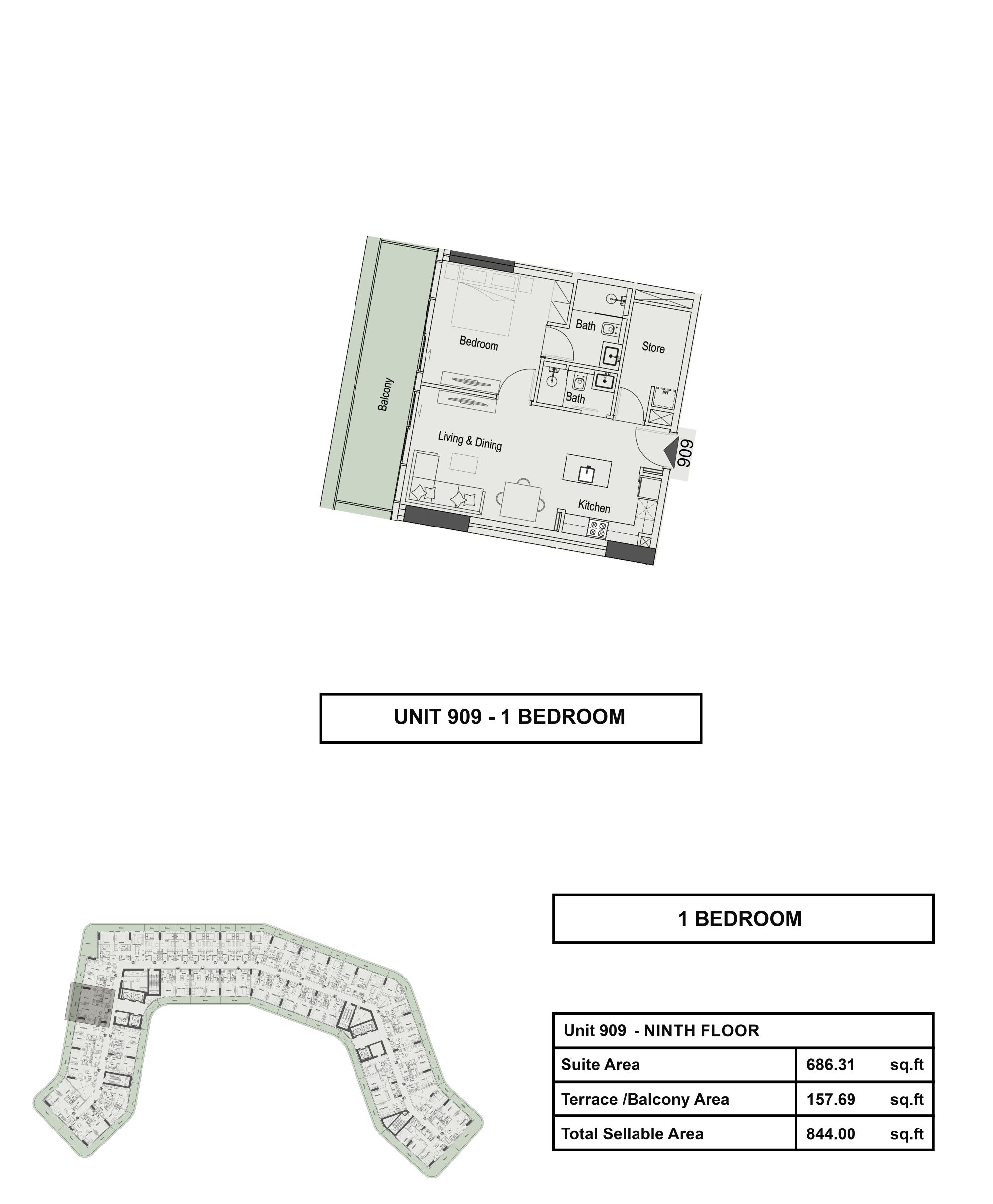 15 Cascade - 1 Bedroom Apartment + Study Room