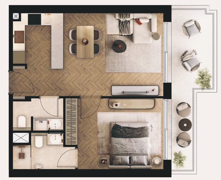 Arisha Terraces - 1 Bedroom Apartment