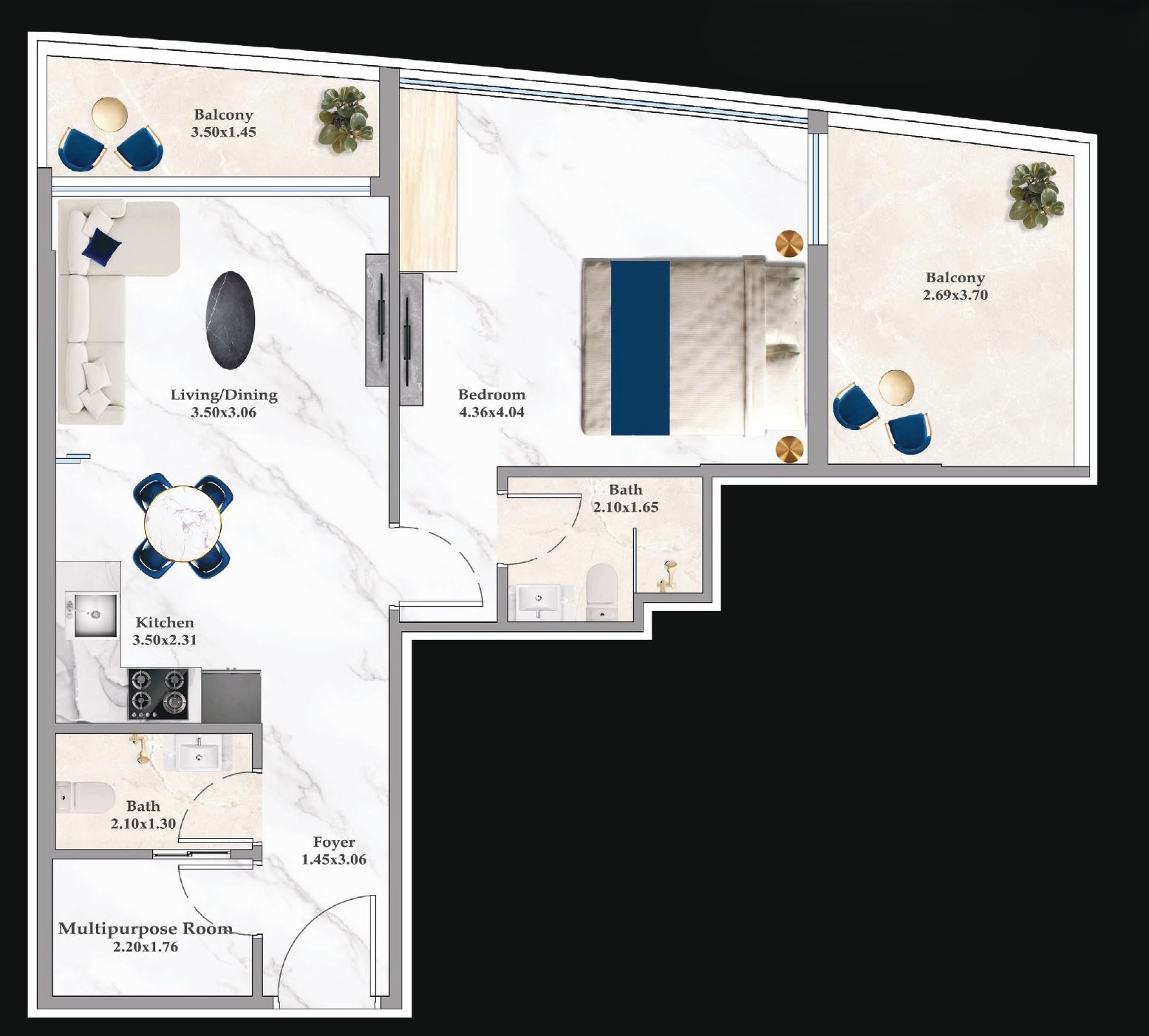 Aspirz by Danube - Flex 1 Bedroom Apartment
