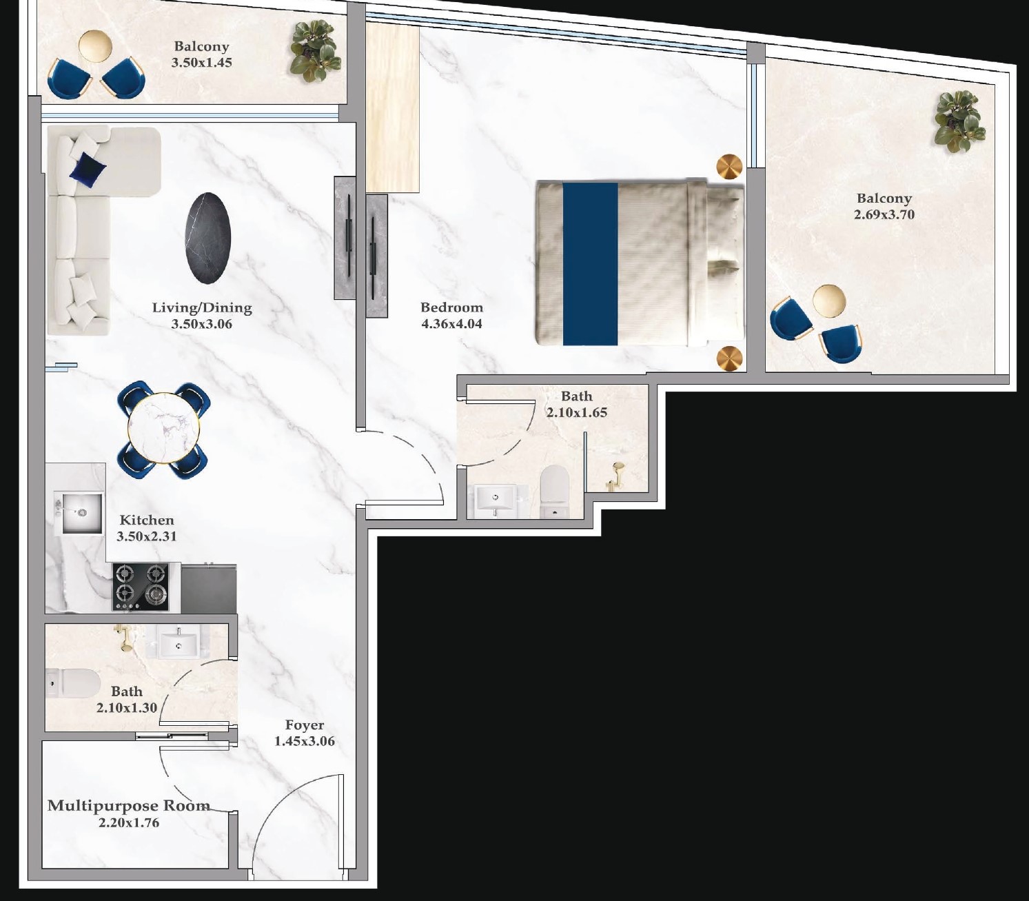 Aspirz by Danube - Flex 1 Bedroom Apartment