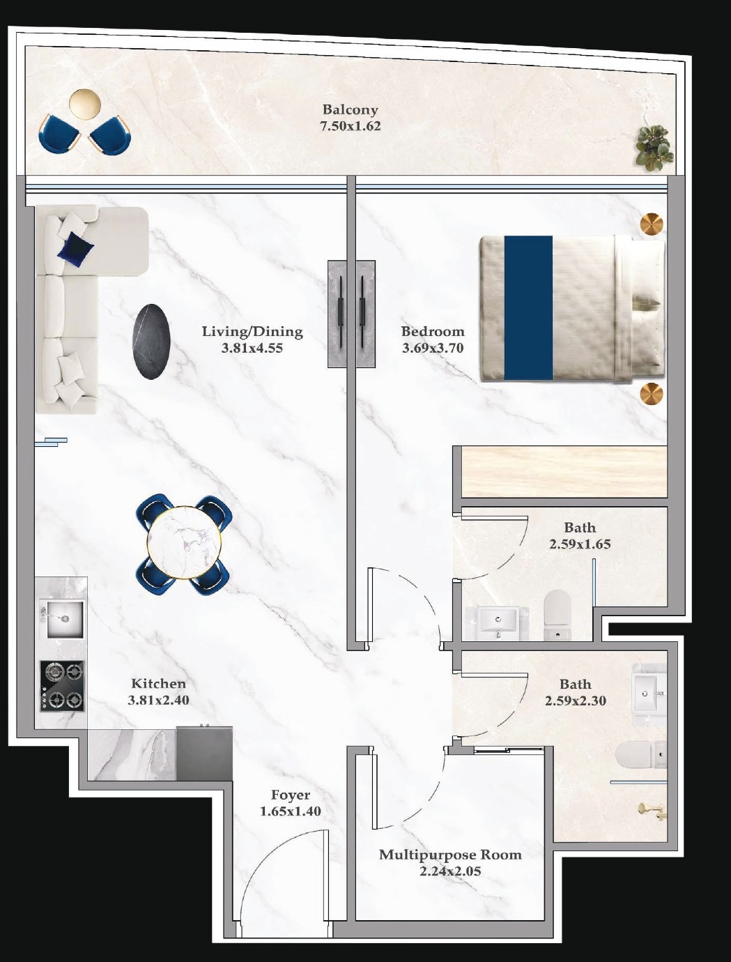 Aspirz by Danube - Flex 1 Bedroom Apartment
