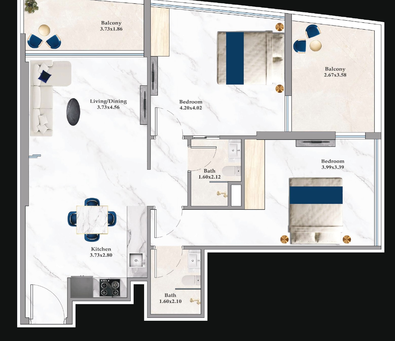 Aspirz by Danube - Flex 2 Bedroom Apartment