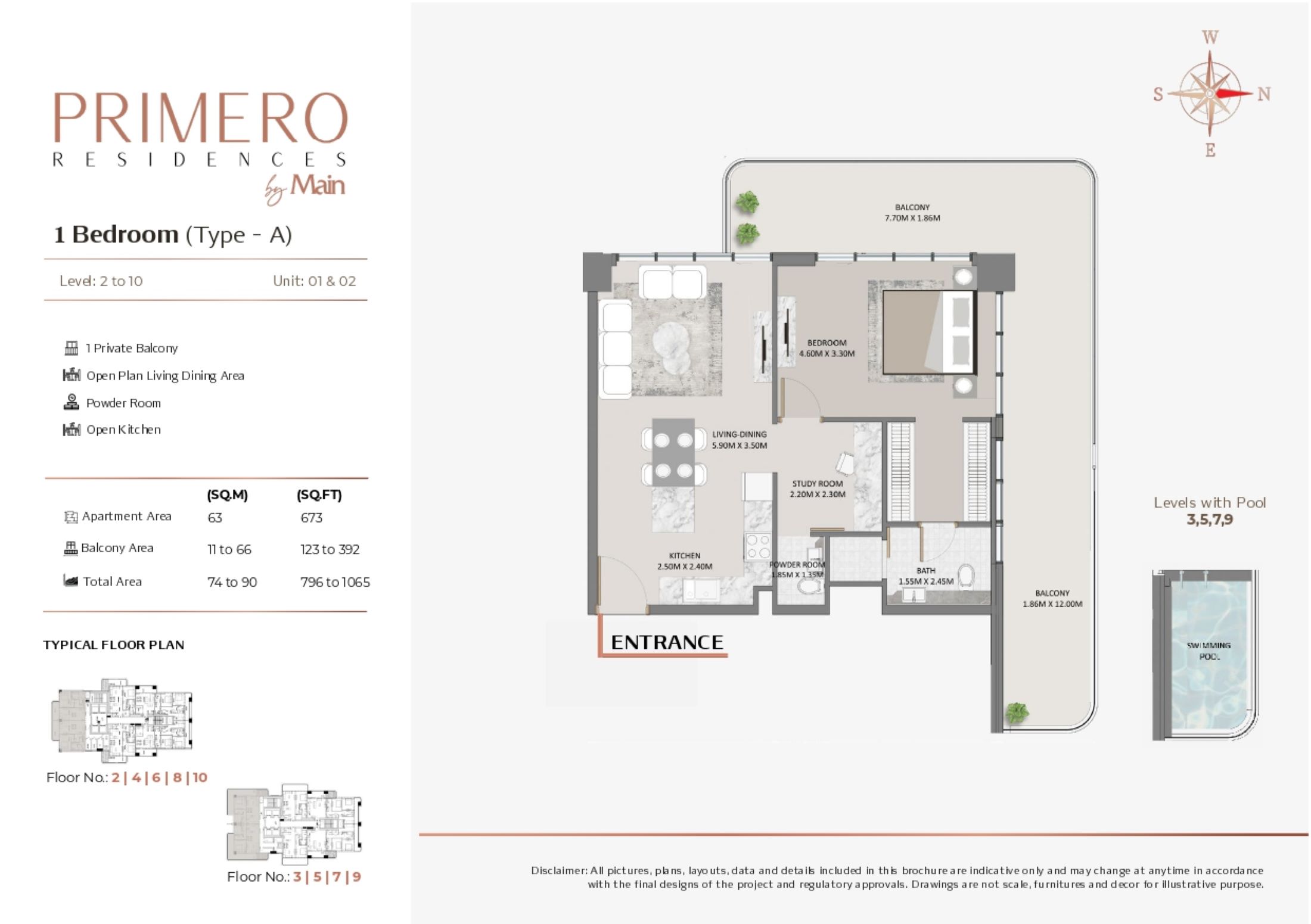 PRIMERO RESIDENCES -1 Bedroom Apartment