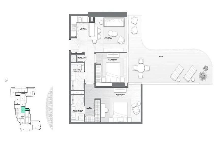 The Astera Interiors by Aston Martin - 2 Bedroom Apartment - Sea View