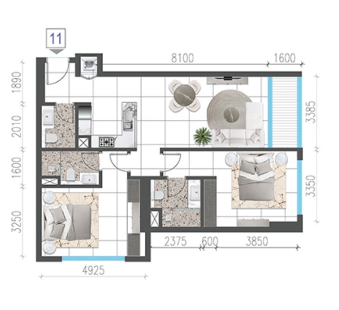 Jade Tower - 2 Bedroom Apartment