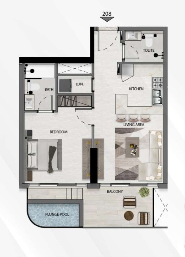 Avana Residences by Deca - 1 Odalı Daire + Havuzlu