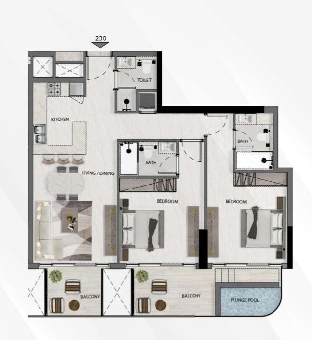 Avana Residences by Deca - 2 Odalı Daire + Havuzlu