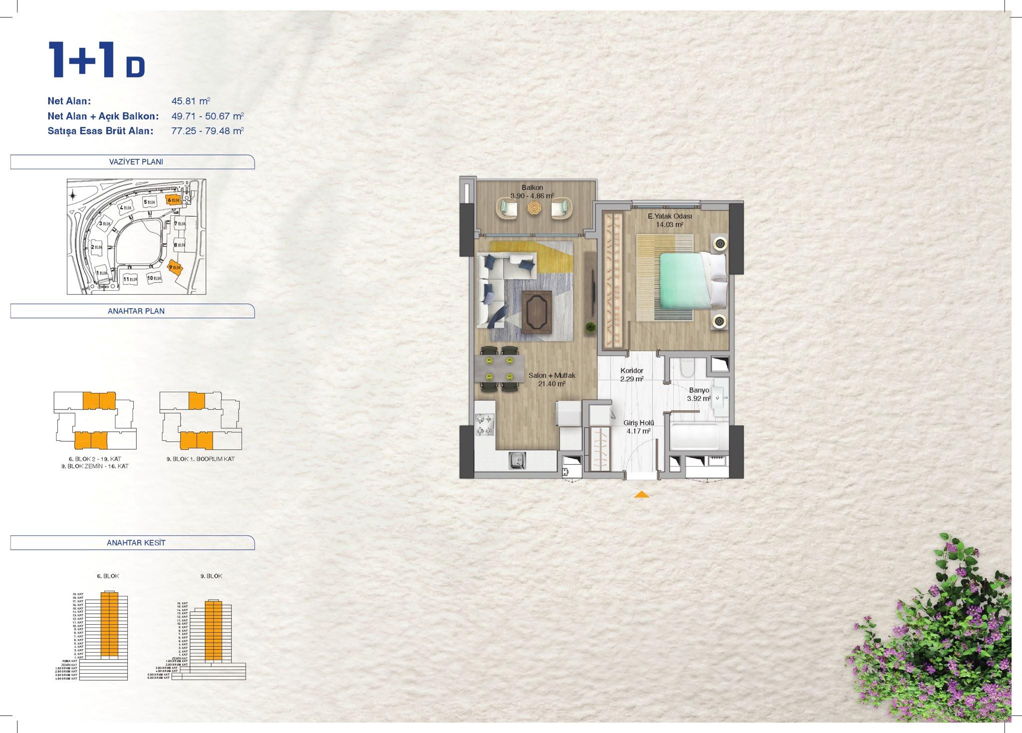 Avrupa Konutları Güneşli: Luxury 1+1 Apartment - Open Kitchen