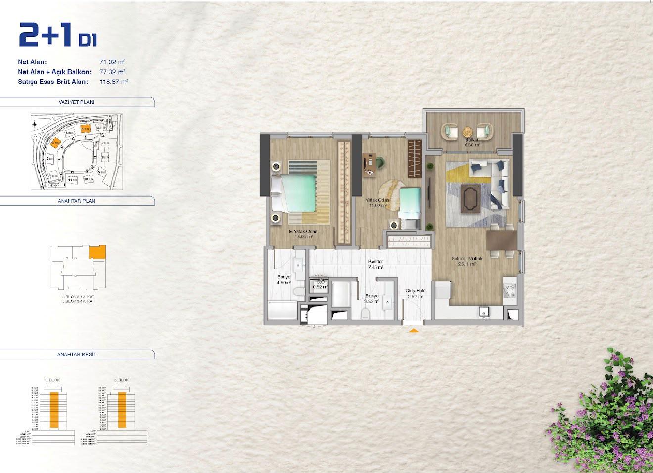 Avrupa Konutları Güneşli: Luxury 2+1 Apartment - Open Kitchen - Suitable for Citizenship