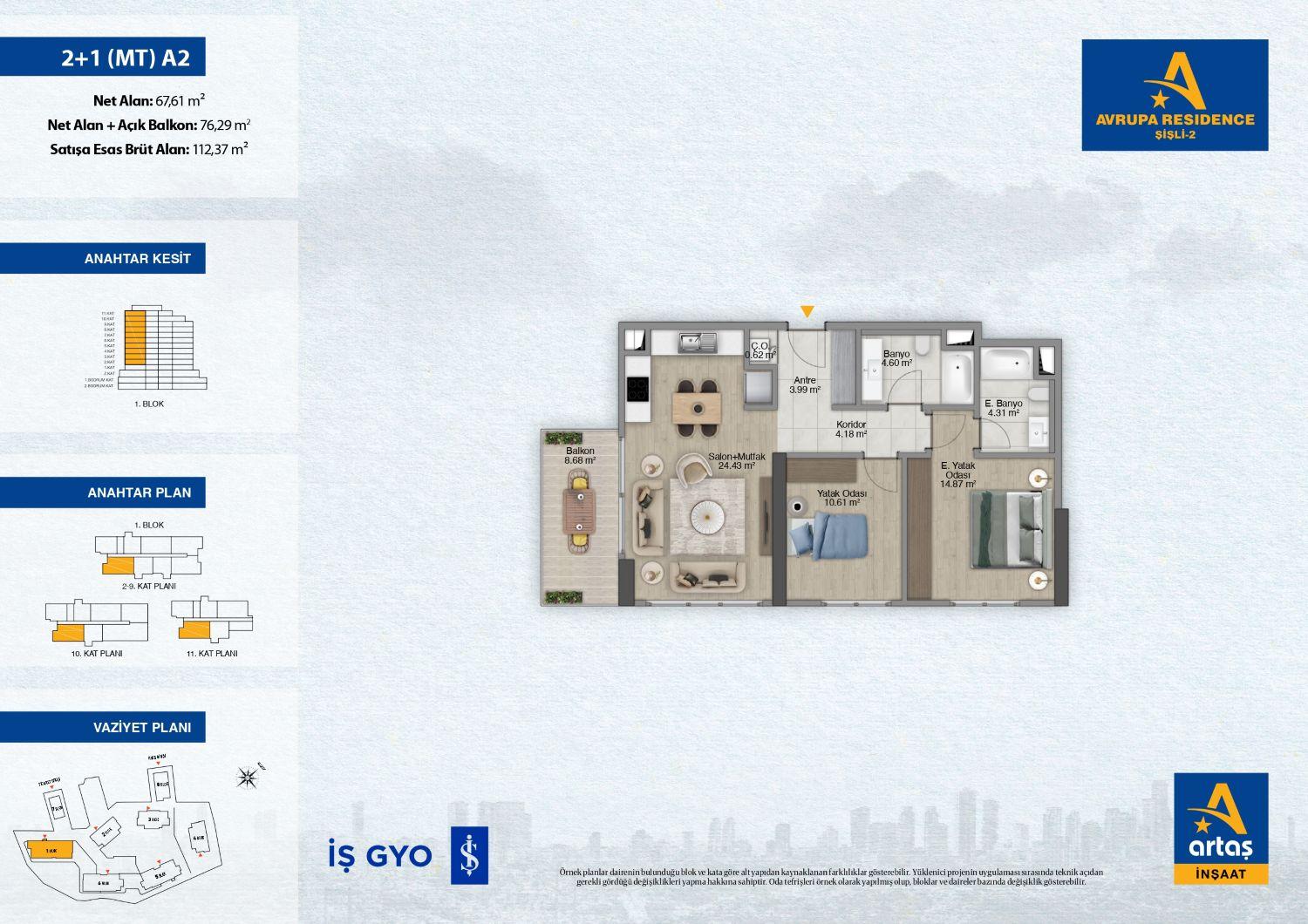 Luxury 2+1 Apartment in Avrupa Konutları Şişli 2 Project - Suitable for Citizenship