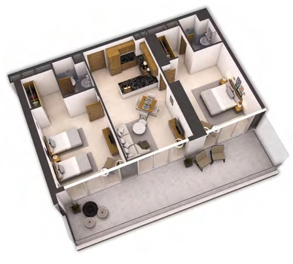 Ready to Move  |  Furnished | High-Standard 3 Bedroom Apartment