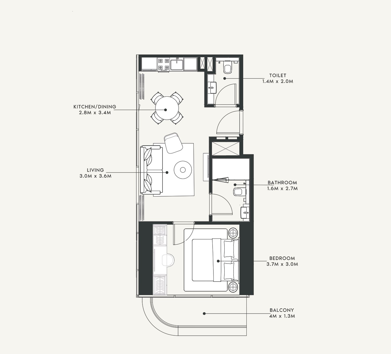 Azizi Milan - 1 Bedroom Apartment