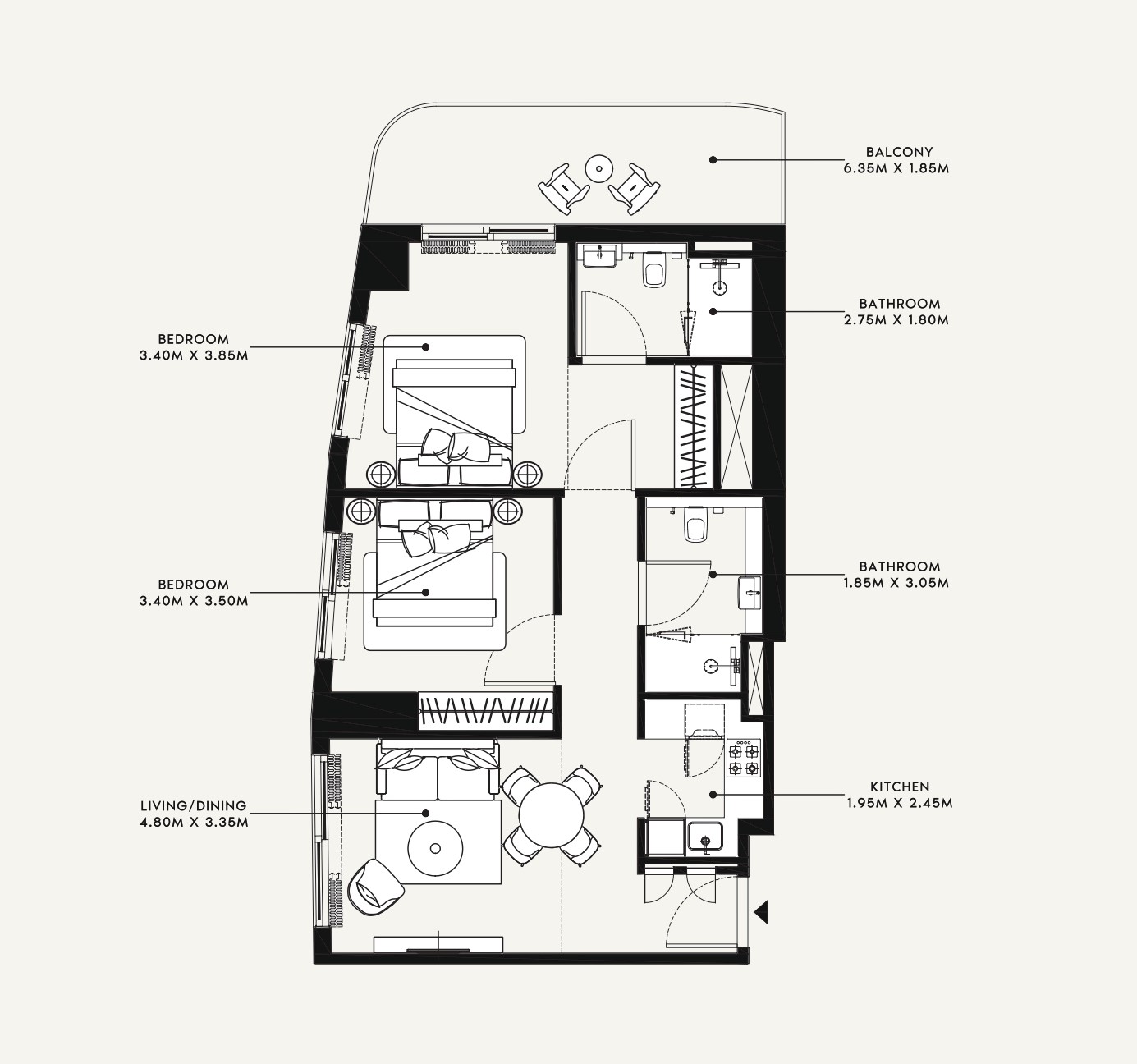 Azizi Milan - 2 Bedroom Apartment