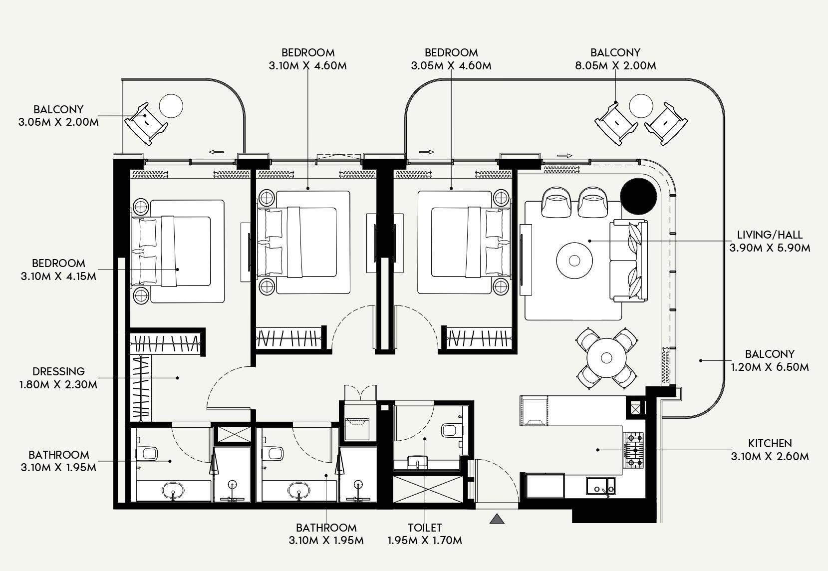 Azizi Venice - 3 Bedroom Apartment - The New Jewel of Dubai South