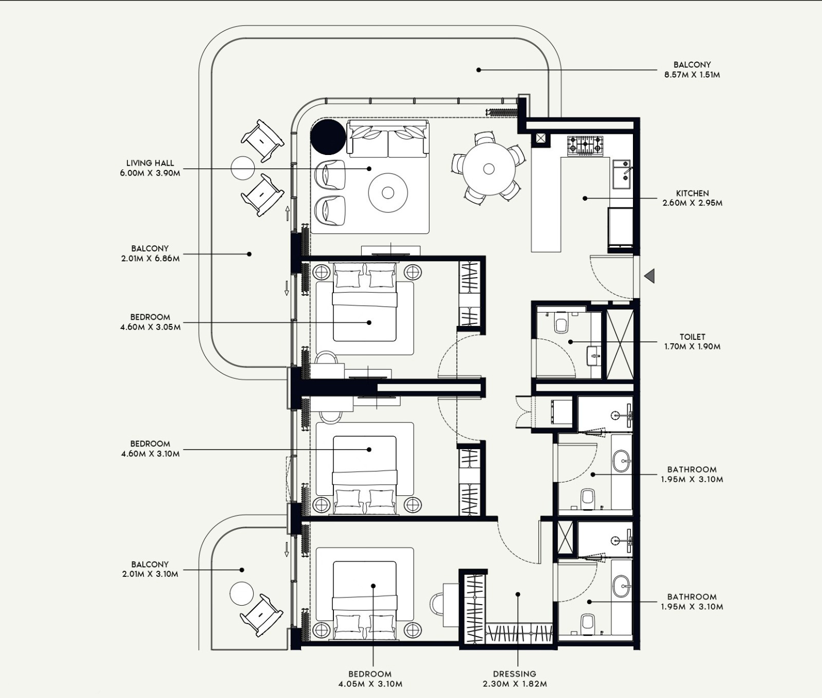 Azizi Venice - 3 Bedroom Apartment