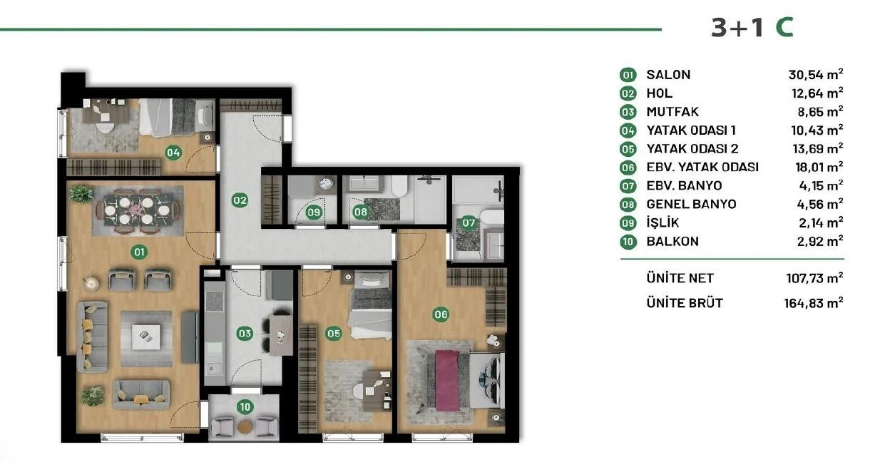 RAMS Park House Maslak – 3+1 Apartment – High Rental Yield Potential - Suitable for Citizenship