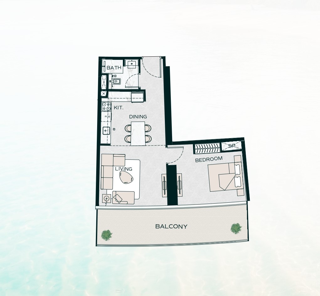 Binghatti Aquarise - 1 Bedroom Apartment