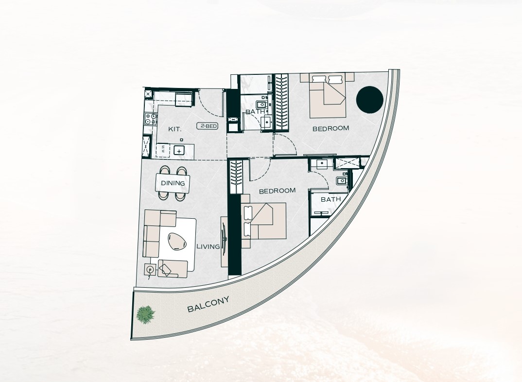 Binghatti Aquarise - 2 Bedroom Apartment