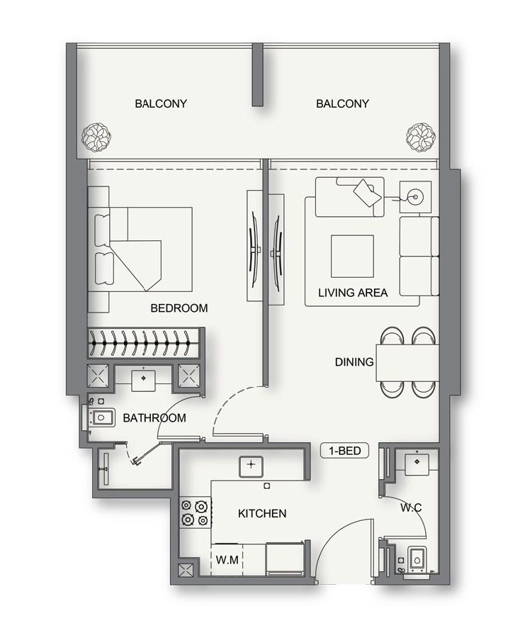 Binghatti Cullinan - 1 Bedroom Apartment