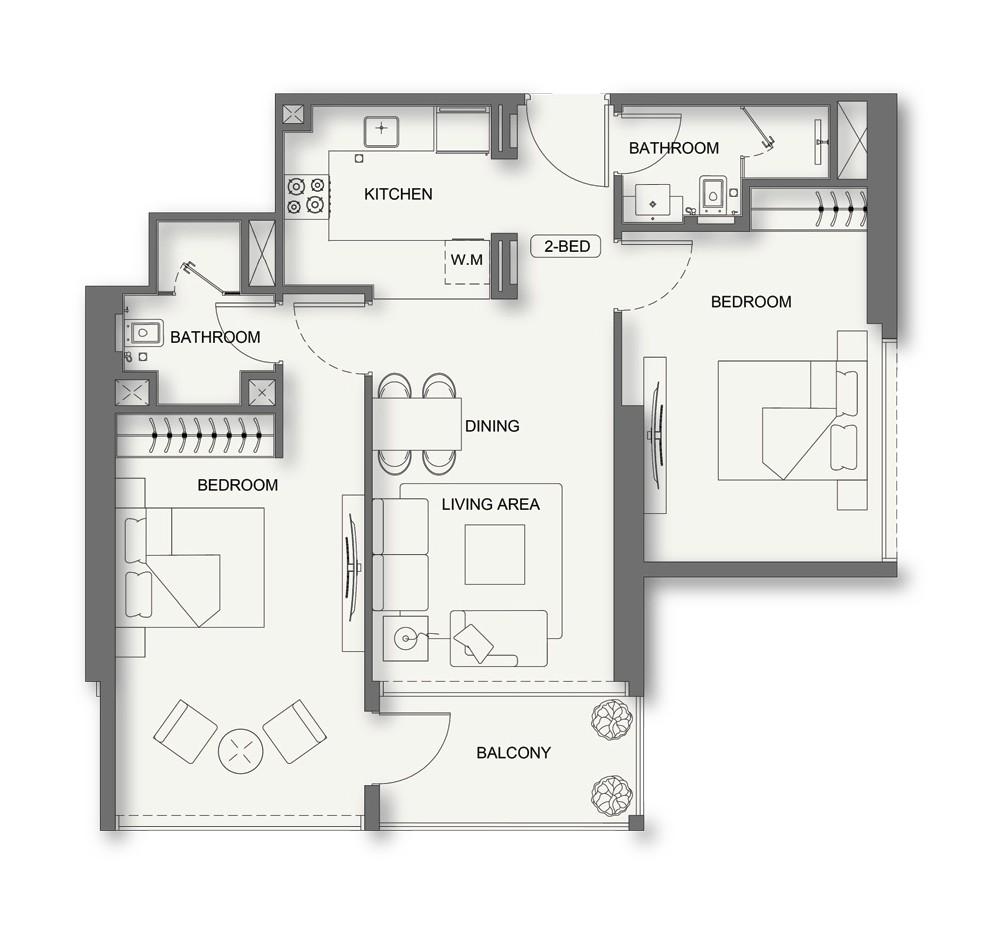 Binghatti Cullinan - 2 Bedroom Apartment