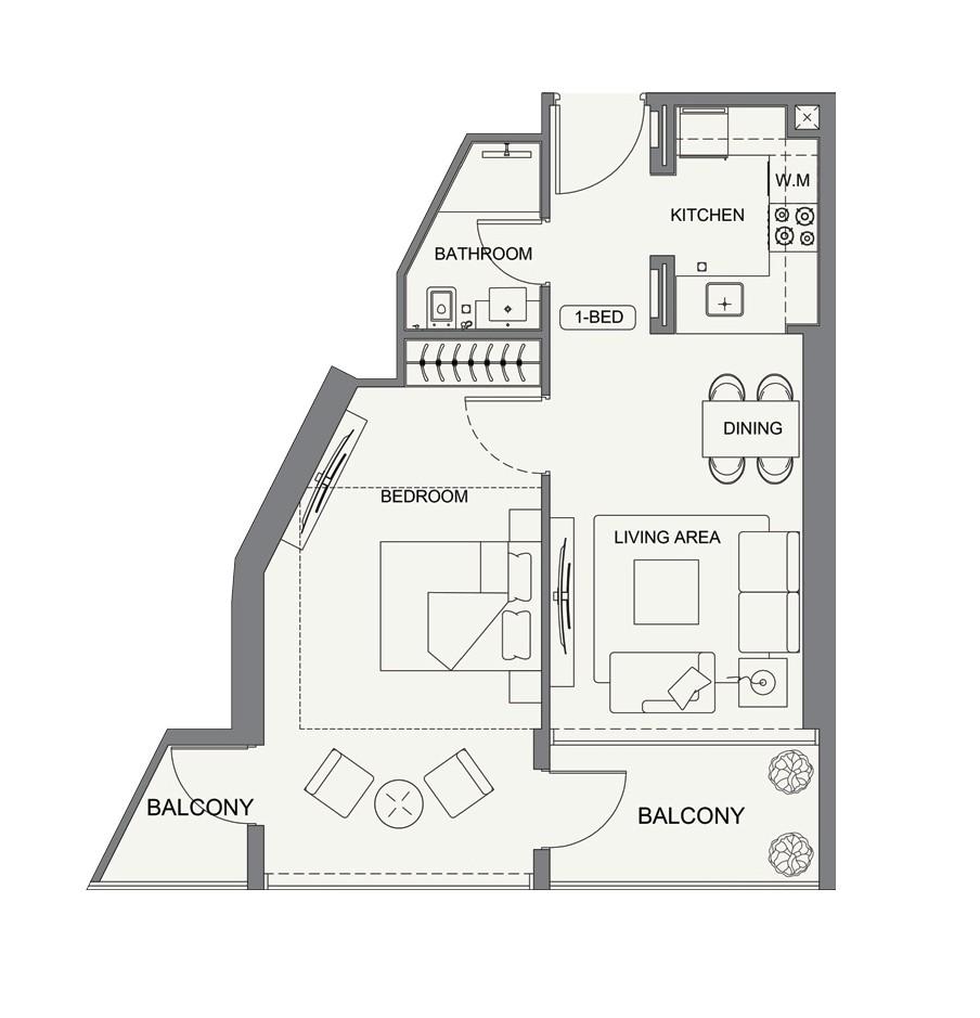 Binghatti Cullinan - 1 Bedroom Apartment