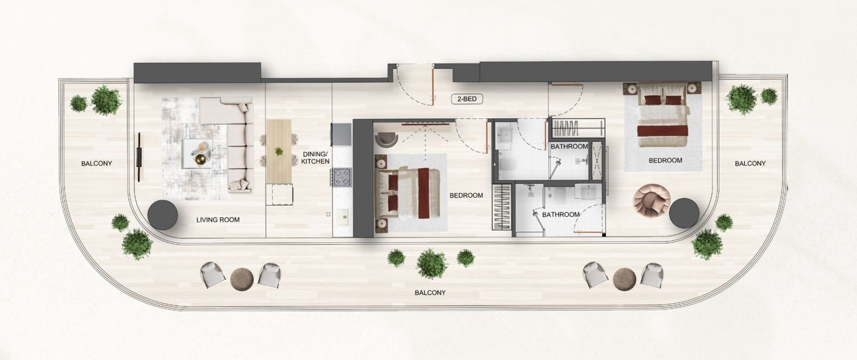 Binghatti Flare - 2 Bedroom Apartment