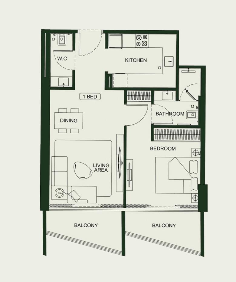 Binghatti Hillcrest - 1 Odalı Daire - Arjan’da Yatırım Fırsatı