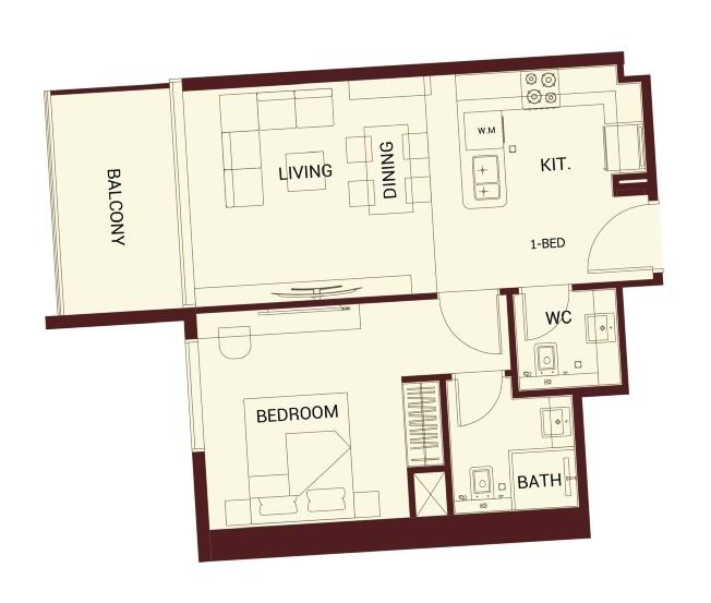 Binghatti Ruby - 1 Bedroom Apartment