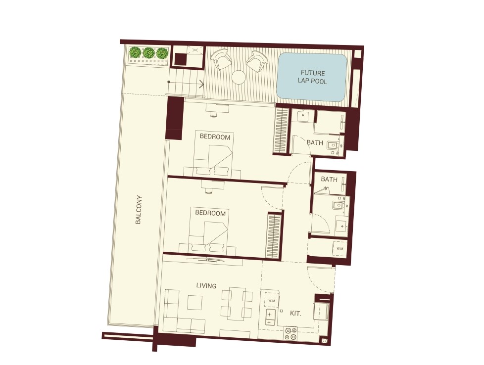 Binghatti Ruby - 2 Bedroom Royal Suite + Pool