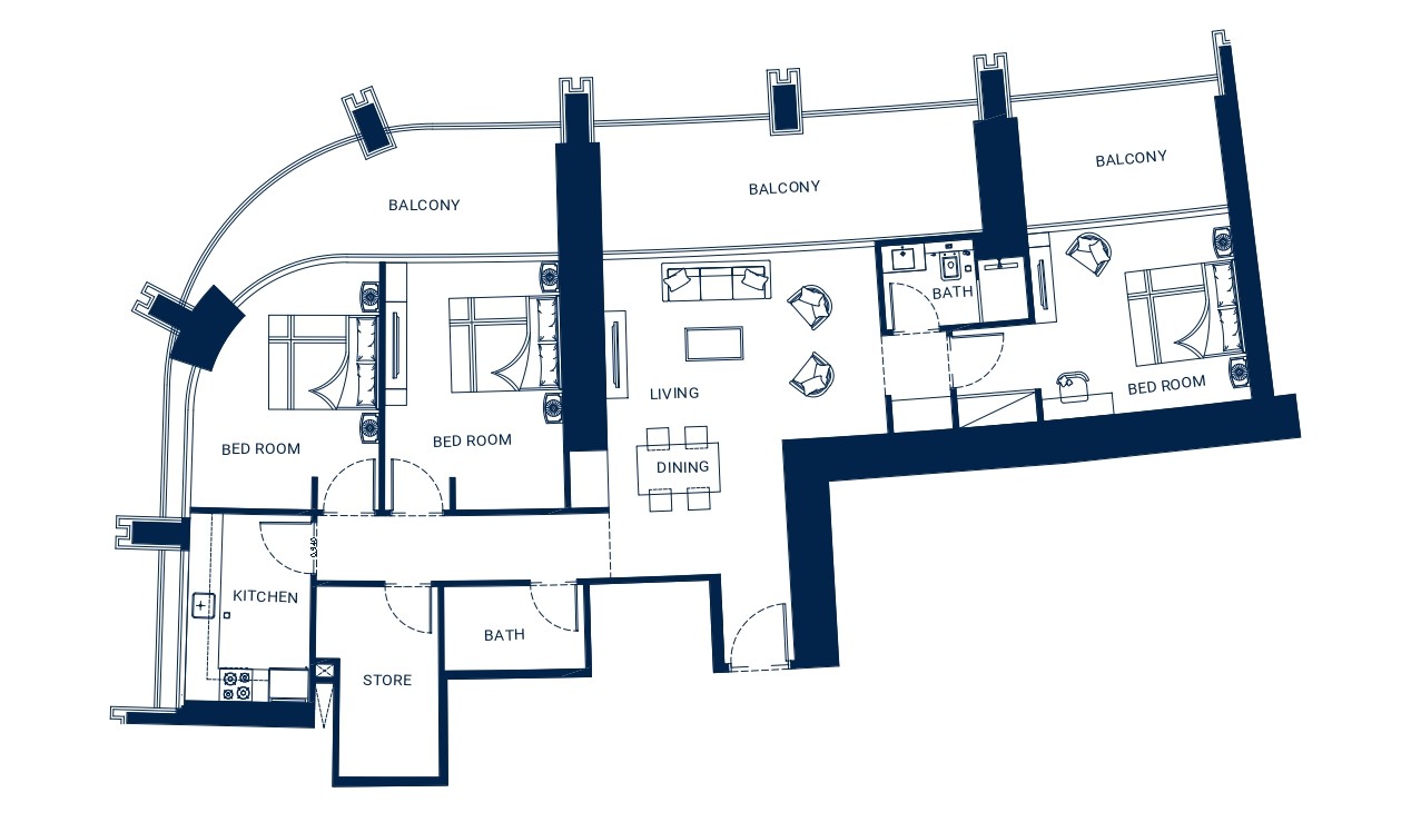 Binghatti Skyrise - 3 Bedroom Apartment
