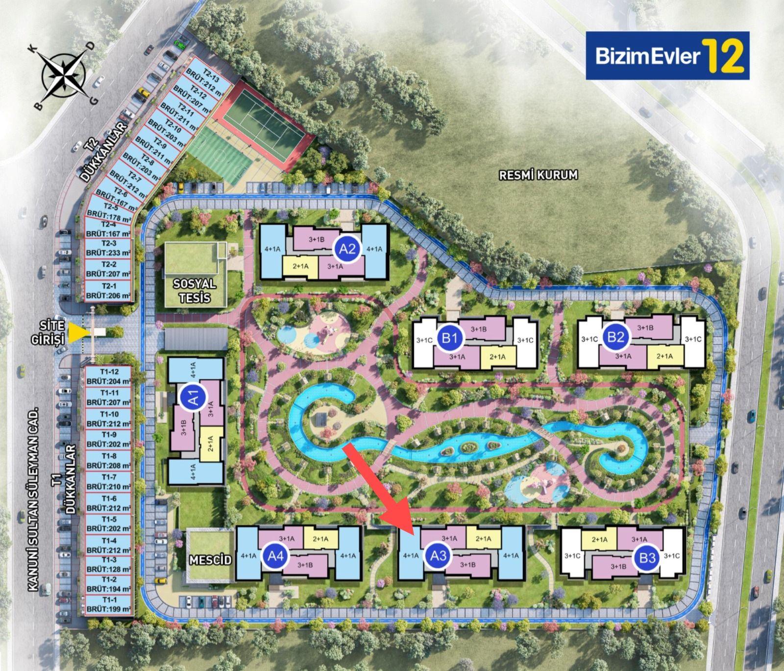 4+1 Luxury Apartment in Bizim Evler 12 Project - Avcılar / Ispartakule - Suitable for Citizenship