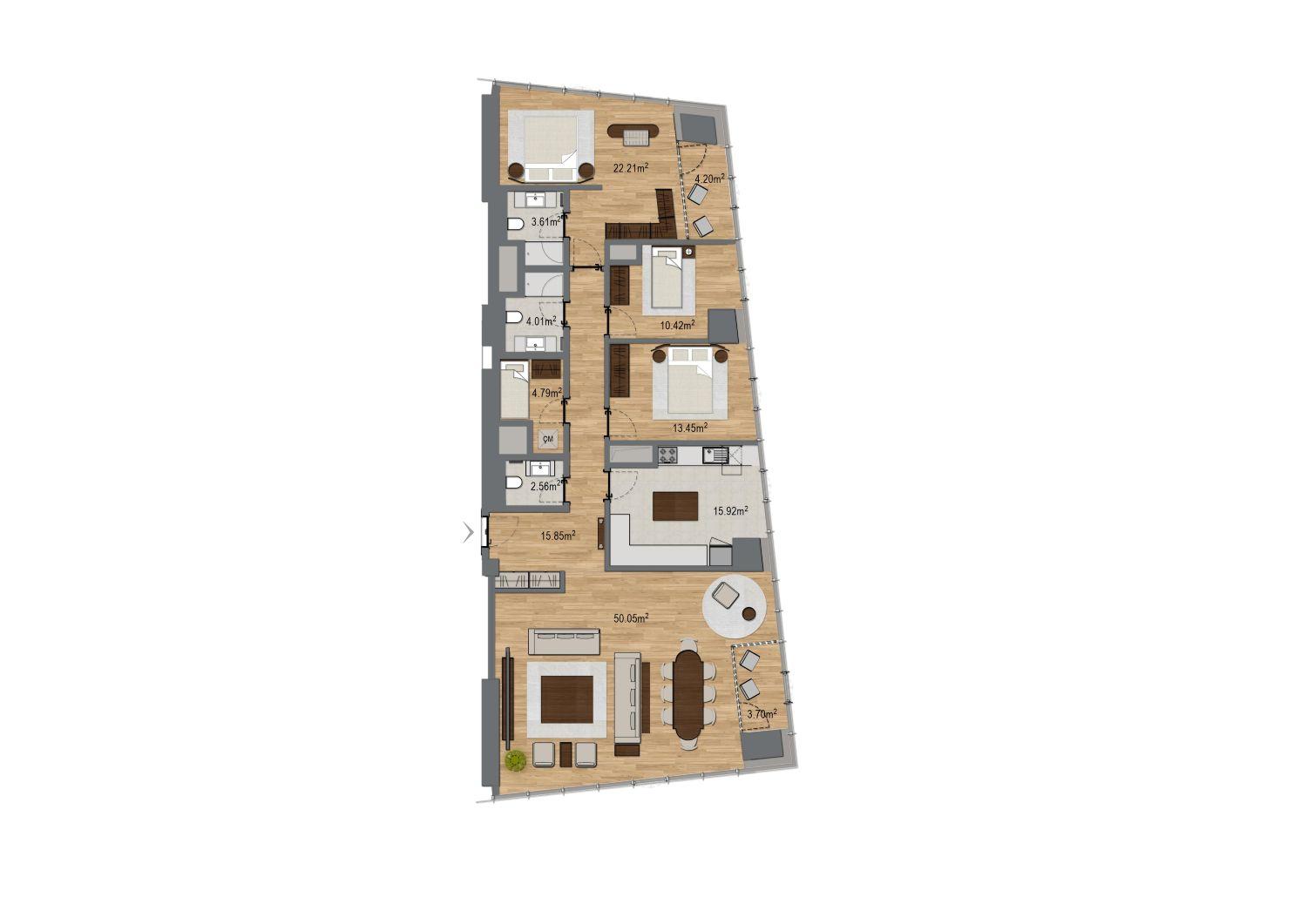 Bomonti Residences by Rotana: Luxury 3,5+1 Apartment - Suitable for Citizenship