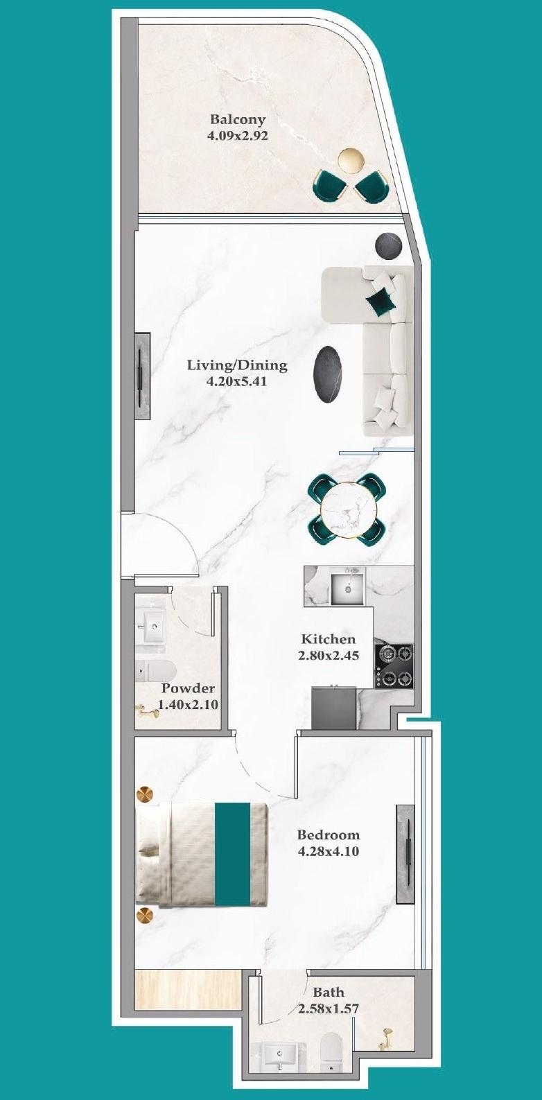 Breez by Danube - Esnek 1 Odalı Daire - Deniz Esintisi, Denize Sıfır Lüks