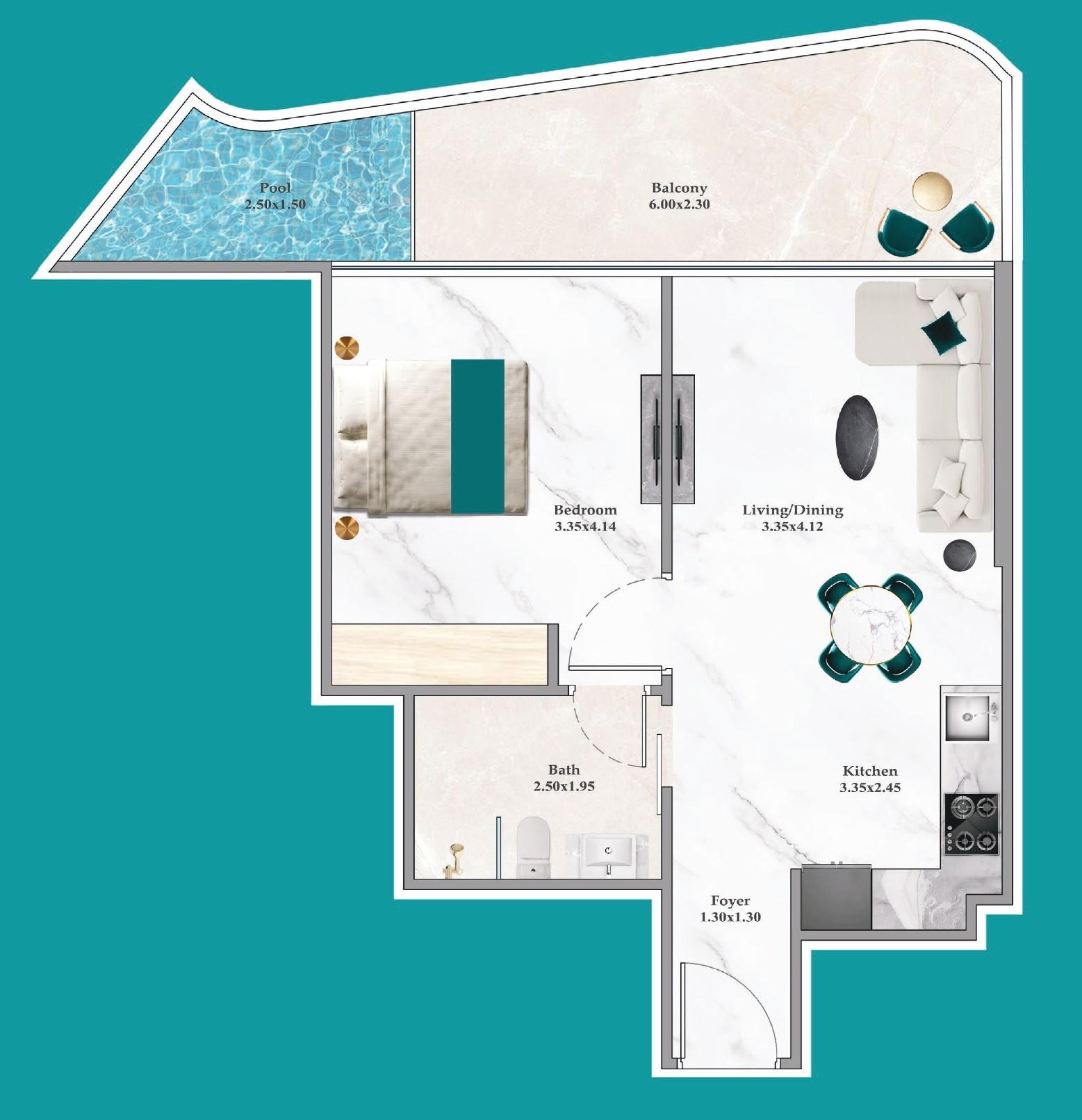 Breez by Danube - 1 Odalı Daire + Havuzlu - Deniz Esintisi, Denize Sıfır Lüks