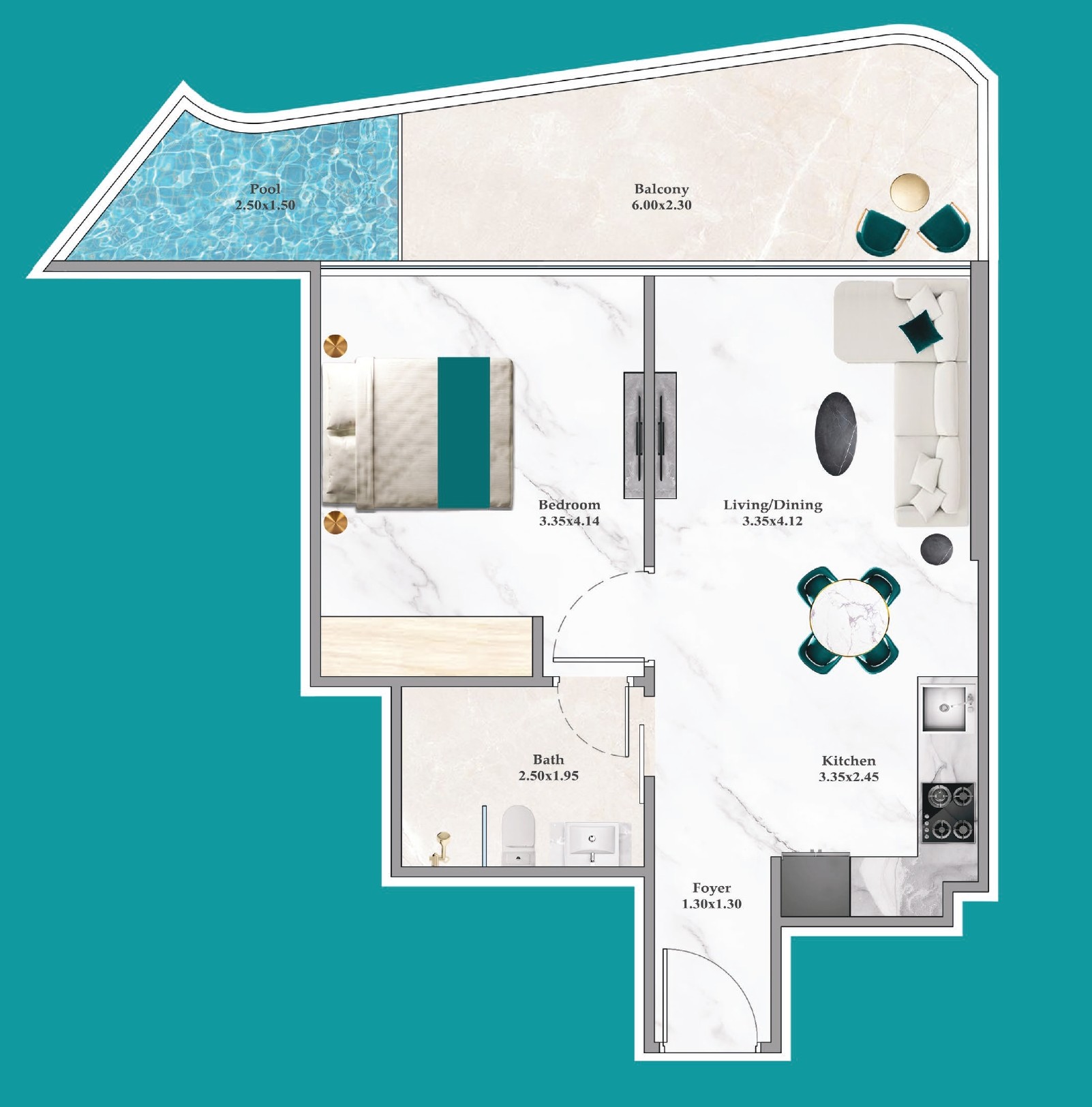 Breez by Danube - 1 Bedroom Apartment + Pool