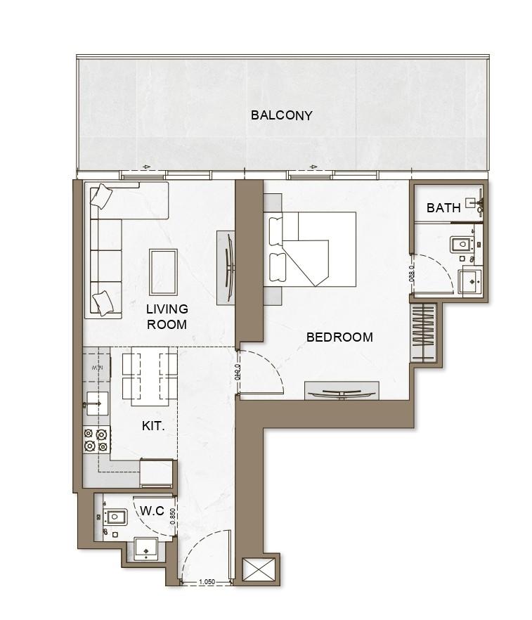 Binghatti Skyhall -  1 Bedroom Apartment
