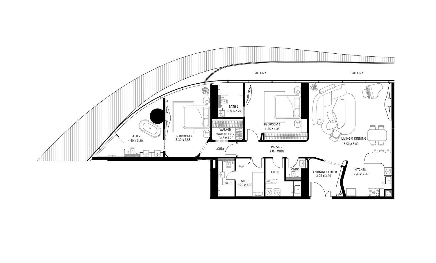 Binghatti Bugatti Residences - 2 Luxury Bedrooms + Maid Room - Iconic Living in Dubai Business Bay