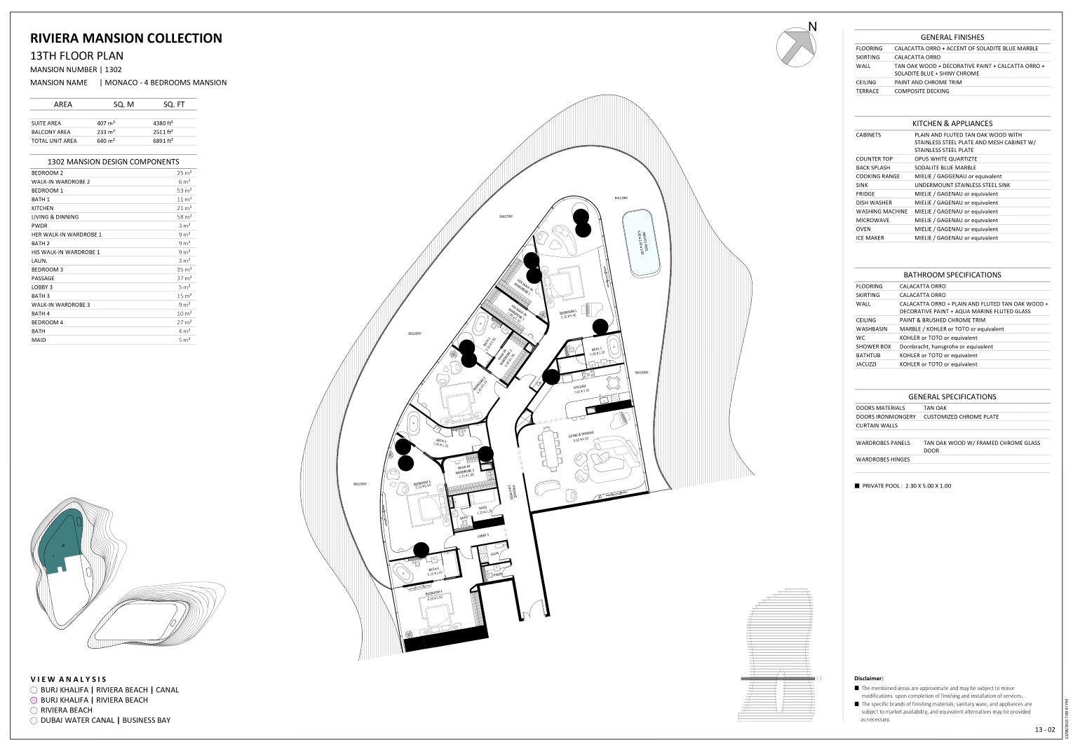 BUGATTI RESIDENCES -Yüzme Havuzlu Lüks 4 Yatak Odalı + Depo/Hizmetli Odası