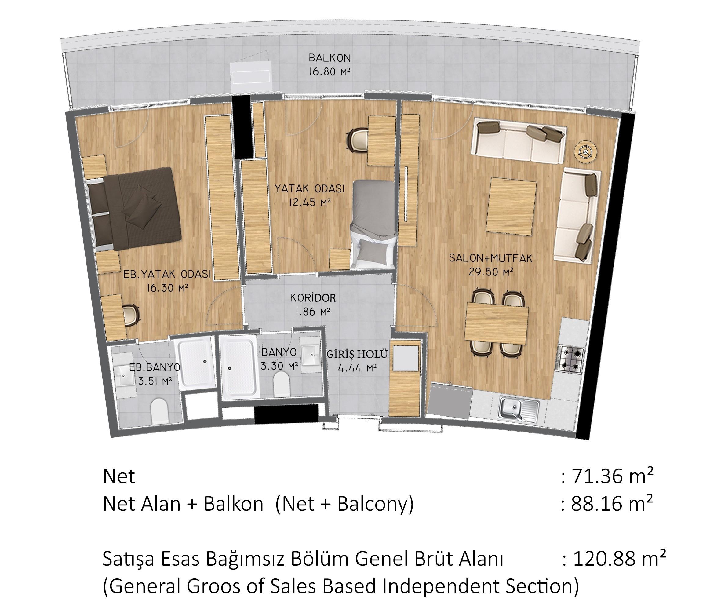 شقة فاخرة بغرفتي نوم للبيع في بيوك تشكمجة