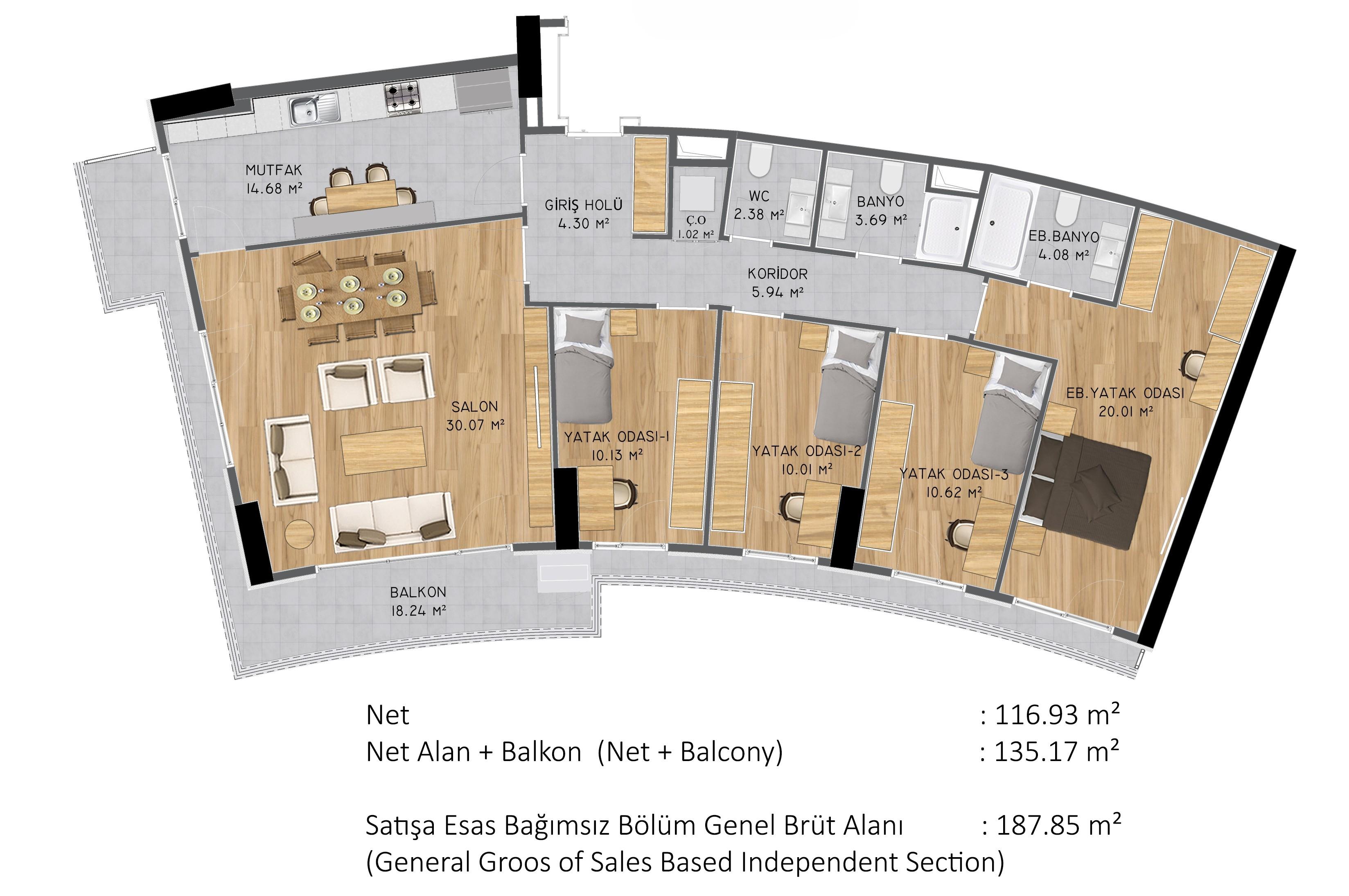 شقة فاخرة من 5 غرف نوم للبيع في بيوك تشكمجة — مناسبة للحصول على الجنسية