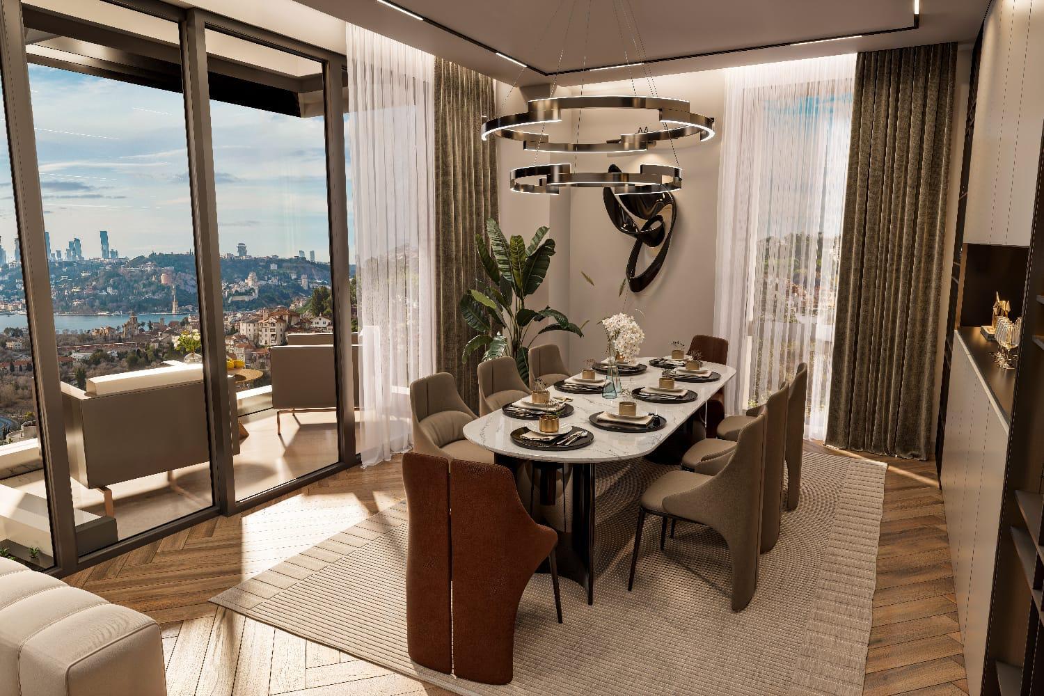 Çınar 107 Project Bosphorus View 3+1 Luxury Simplex Apartment - Suitable for Citizenship