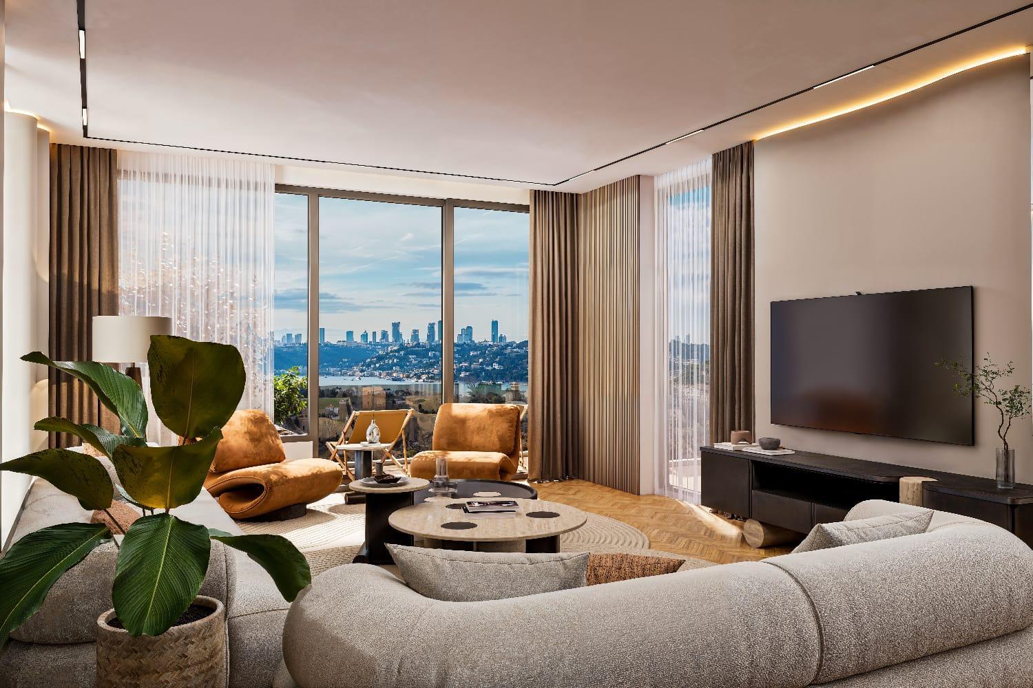 Çınar 107 Project Bosphorus View 3+1 Luxury Simplex Apartment - Suitable for Citizenship