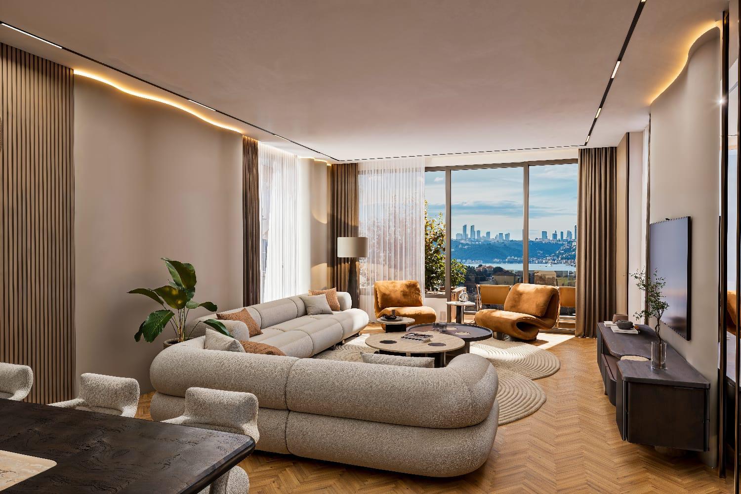 Çınar 107 Project Bosphorus View 3+1 Luxury Simplex Apartment - Suitable for Citizenship