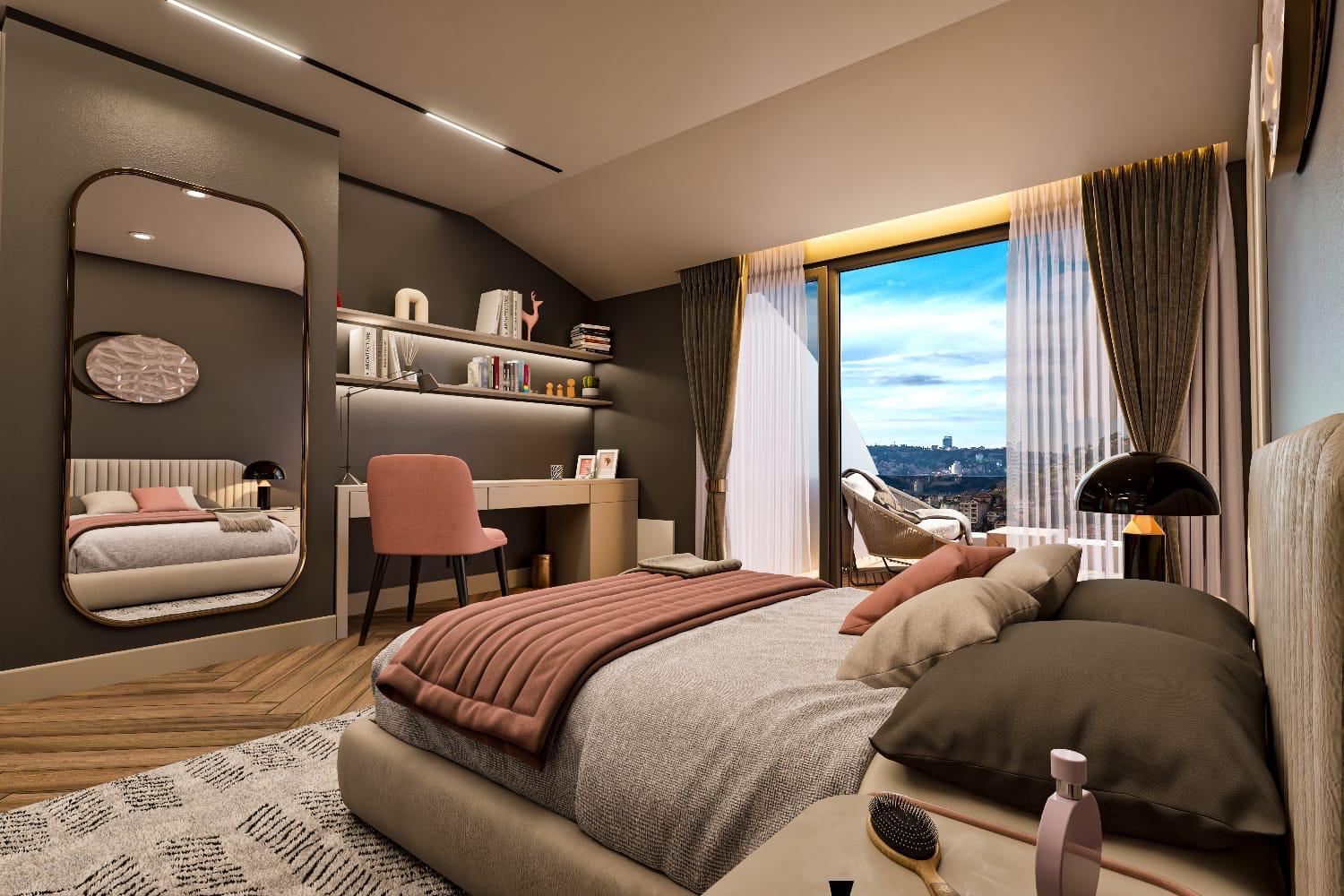 Çınar 107 Project Bosphorus View 3+1 Luxury Simplex Apartment - Suitable for Citizenship