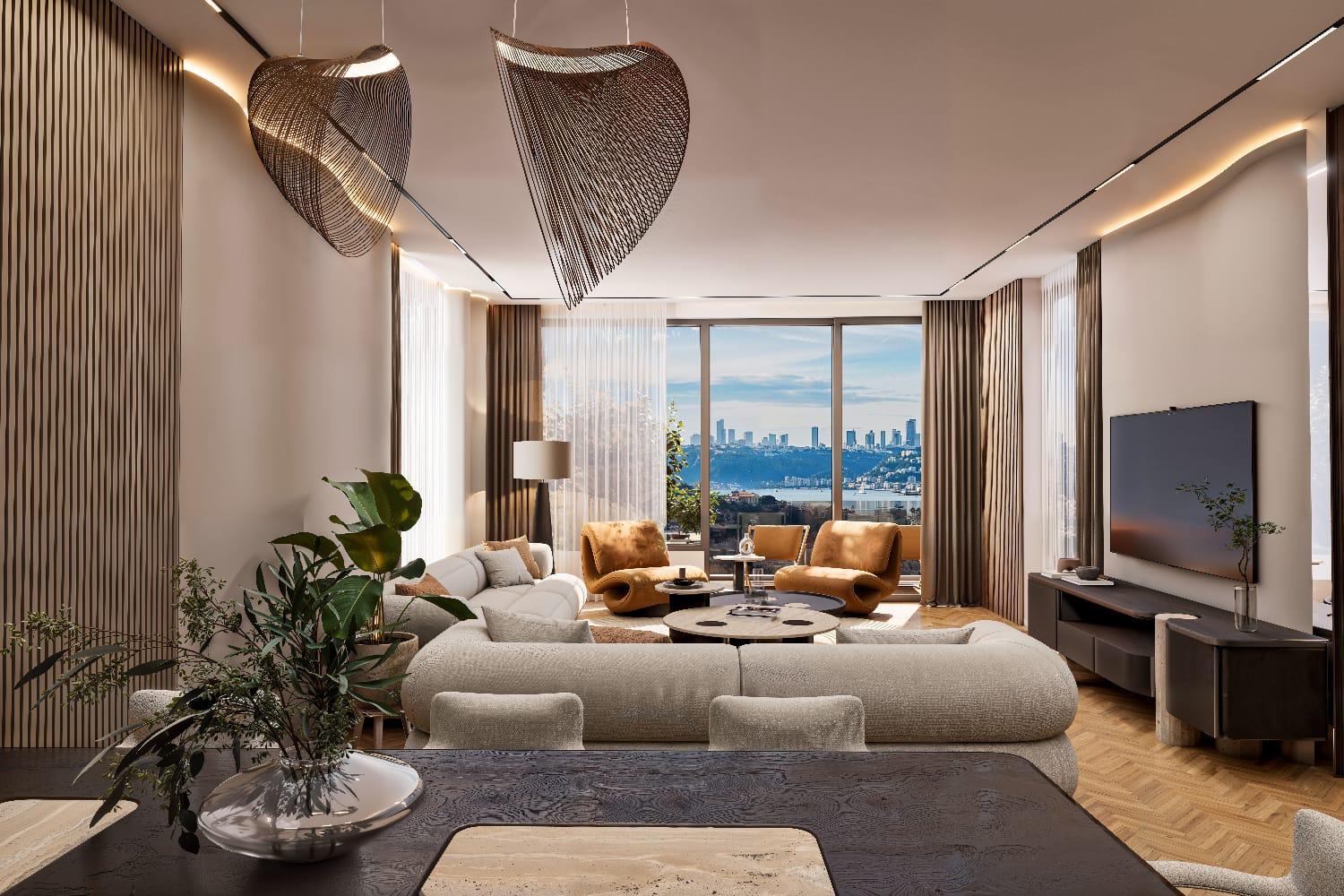 Çınar 107 Project Bosphorus View 3+1 Luxury Simplex Apartment - Suitable for Citizenship
