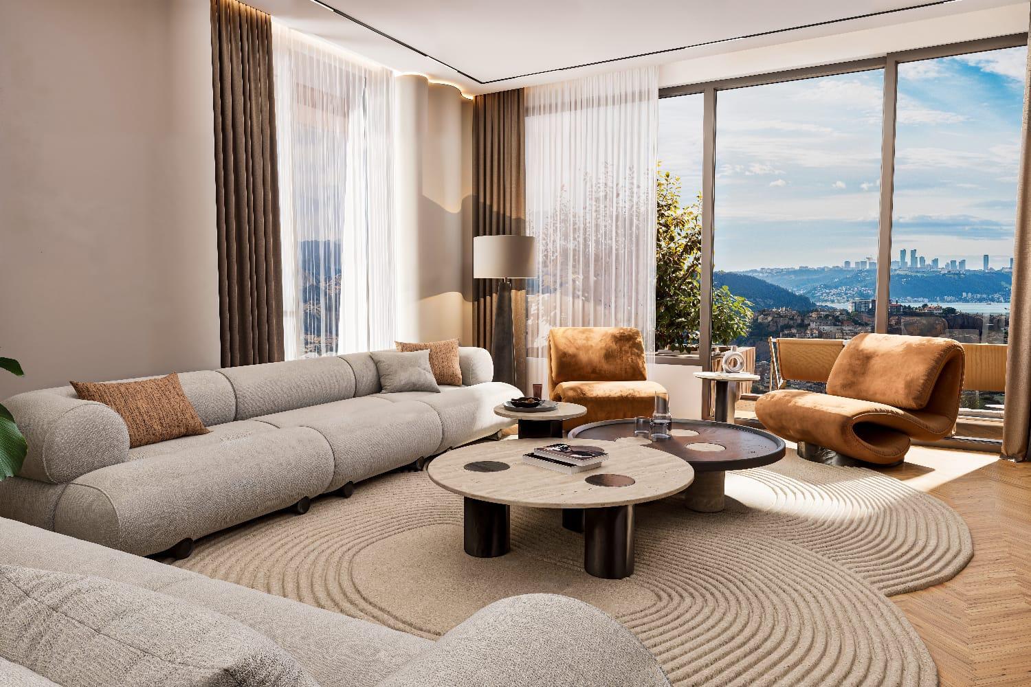 Çınar 107 Project Bosphorus View 3+1 Luxury Simplex Apartment - Suitable for Citizenship
