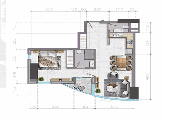 Cloud Towers - 1 Bedroom Apartment