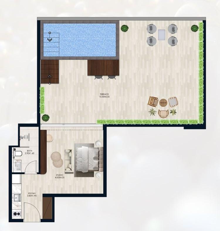 Coral at Jumeirah Garden City - Studio + Spacious Terrace - Ready-to-Move Homes